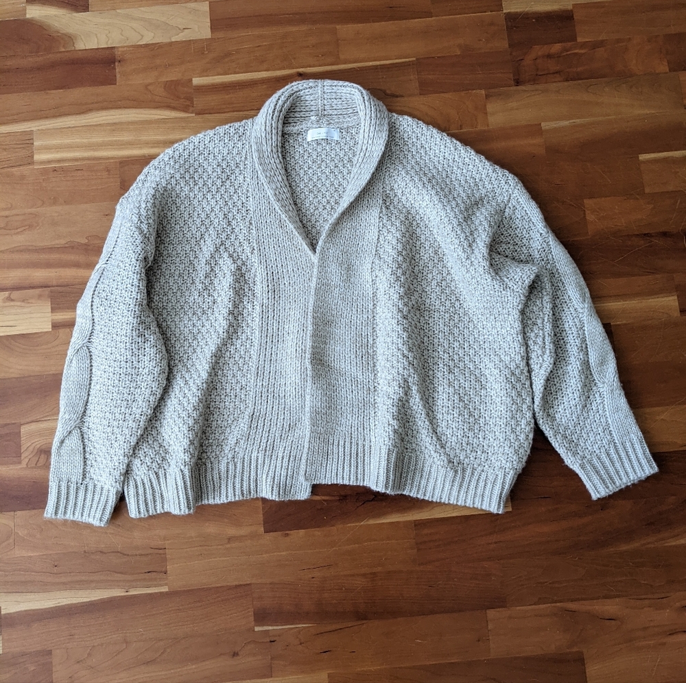 Oak + Fort Open Oversized Cardigan- XS